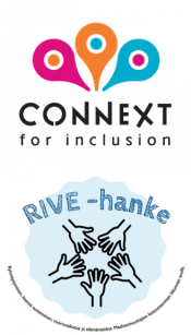 Connext for inclusion - ja RIVE-hankkeiden logot